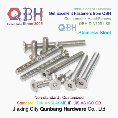 Qbh DIN 7991 SS304/SS316/SUS304/SUS316 Stainless Steel Cks Countersunk Hex Socket Sink Head Bolt
