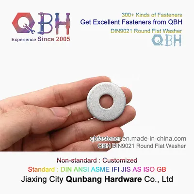 Qbh DIN 9021 Hardness Hv10: 140 to 250 DIN9021 Round Flat Washer