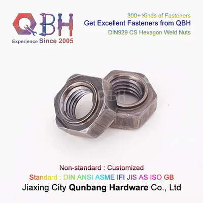 Qbh DIN 929 Carbon Steel Plain Surface Treatment M3 to M16 Hexagonal Hexagon Hex Weld Nuts