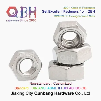 Qbh DIN 929 Stainless Steel S. S/Ss/SUS 304/316 SS304/SS316/SUS304/SUS316 M3 - M16 DIN929 A2 A4 Hexagonal Hexagon Hex Weld Nuts
