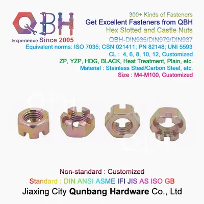 Qbh DIN 935 Carbon Steel 4/6/8/10/12 Spindle Axle Nut