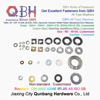 Qbh DIN125 DIN127 F436 F959 DIN6919 DIN934 DIN936 All Type Zp/Yzp/Bzp/Plain/Black/HDG/Dacromet/Geomet/Nickle Plated Gaskets