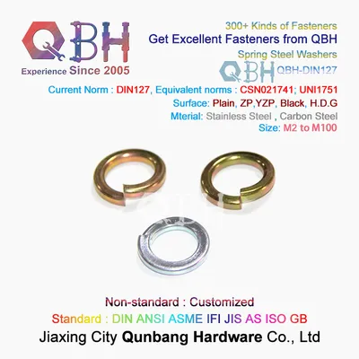 Qbh DIN127b Carbon Steel for Wood Constructions Metal Spring Washer