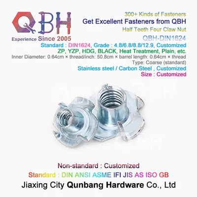 Qbh DIN1624 CS Ss Four Teeth 4 Claw Special Serrated Nut