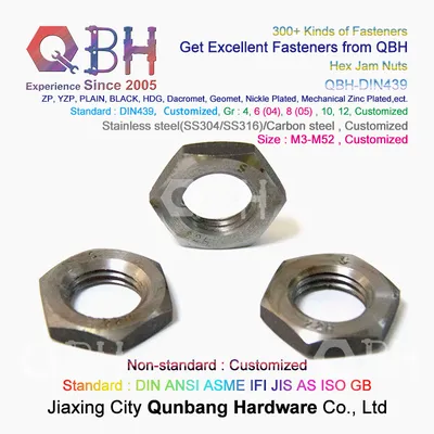 Qbh DIN439 High Quality Hand Tool Hardware Carbon Steel Building Material Hex Jam Nuts