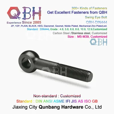 Qbh DIN444 Black Building Spare Carbon Steel O-Ring Bolt