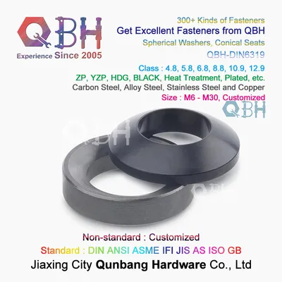 Qbh DIN6319 DIN 6319 M6-M30 Carbon Steel Alloy Steel Stainless Steel Copper Brass Conical Spherical Washers
