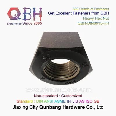 Qbh DIN6915 Building Material Structural Steel Bolting Auto Parts Heavy Hex Nuts with Large Widths Across Flats