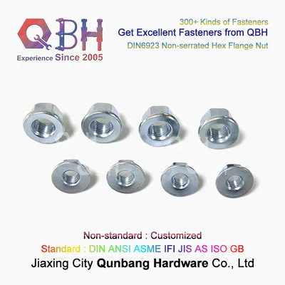 Qbh DIN6923 Motorcycle Parts with No Serration Building Material Auto Parts Hex Flange Nuts