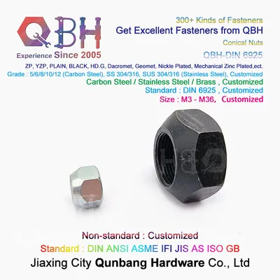 Qbh DIN6925 M6-M36 Black Blue White Zinc Plated Prevailing Torque Type Wheel Lug Lock Nut
