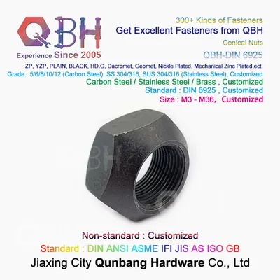 Qbh DIN6925 M6-M36 Prevailing Torque Type Wheel Hub Nut DIN 6925 Automobile Automotive Car Auto Fastener Fittings Fastenings