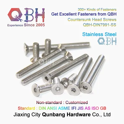 Qbh DIN7991 Carbon/Stainless Steel Custom-Made OEM ODM Steel Zp/Yzp/Bzp/Plain/Black/HDG/Dacromet/Geomet/Nickle Plated Socket Flat Head Counter Sunk Bolt