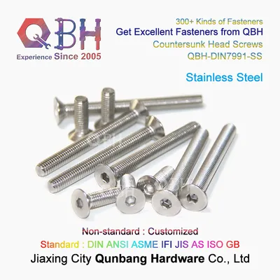 Qbh DIN7991 Stainless Steel/Carbon Steel DIN 7991 Socket Countersunk Flat Head Project Screw