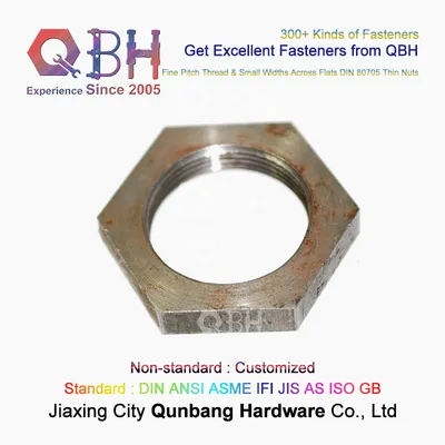Qbh DIN80705 M12-M140 Plain Fine Pitch Thread and Small Widths Across Flats Hexagonal Hexagon Hex Thin Nuts