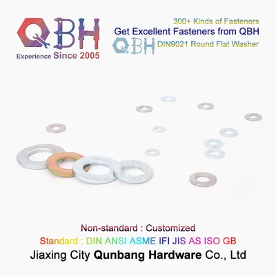 Qbh DIN9021 Stainless Steel SS304 SS316 SUS304 SUS316 DIN 9021 Round Flat Washer