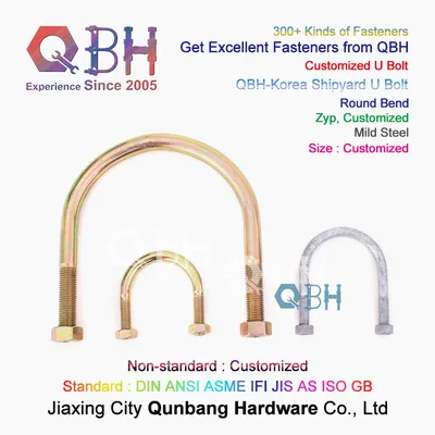 Qbh Full-Size Stainless Carbon Steel U Bolt Ubolt U-Bolt Pipe Support Boat Ship Shipyard Marine Spare Parts