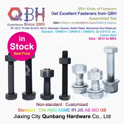 Qbh Furniture Bridge Railway Metro Marine Signal Tower Carbon Stainless Steel Zp/Plain/Black/HDG/Dacromet/Geomet/Nickle Plated Bolt Nut Screw Fasteners