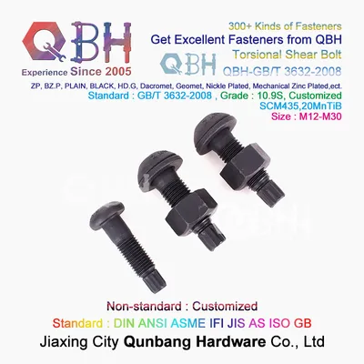 Qbh GB/T 3632-2008 JIS 1186 ANSI B 18.2.6 Torsional Shear Tension Control Steel Structure Building Materials Tc-Bolt Tc Nut Washer Bolt Assembly Set