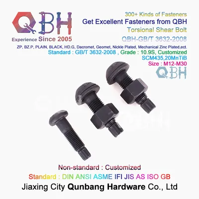 Qbh HDG Black Geomet Dacromet Torsional Shear Tension Control Tc Bolt Steel Structure Construction Steelwork Connections Highway Spare Replacement Component