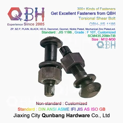 Qbh HDG/Black High Strength Heavy Railway Railroad Shear Tension Control Tc Bolt Building Construction Fastenings