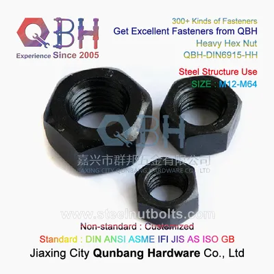Qbh Heavy Hex Nuts (M12-M64 Black Cl. 10 DIN6915)