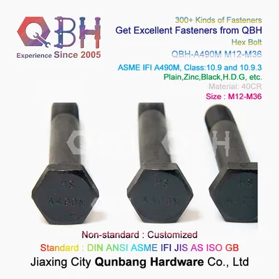 Qbh Heavy Hex Structural Bolts (Metric) A490m High-Strength Steel Bolts Black Used in Architecture