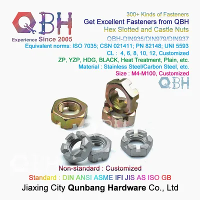 Qbh Hex Thin Slotted Nuts DIN937 M6-M68 Cl. 6/8