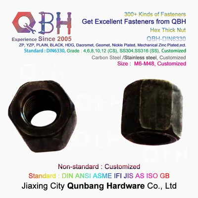 Qbh Hexagon Thick Nut DIN6330 Black