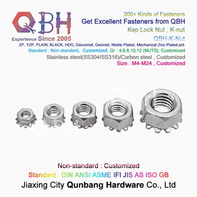 Qbh High Quality Stainless Steel SS316 SS304/Carbon Steel External-Tooth Lock Washer K Nut K-Nut K-Lock Locknuts Kep Nut