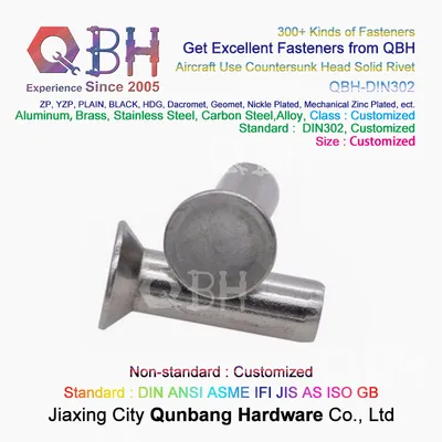 Qbh High Strength Solid Custom-Made Maintaining Repairing Replace Replacement Metal Aluminium Aluminum Customized Aircraft Airplane Plane Use Rivet Accessories