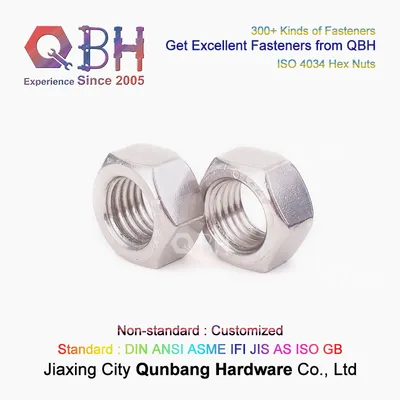 Qbh ISO 4034 Hexagon Hexagonal Head Nuts Steel Motorcycle Parts Hardware Hex Nuts