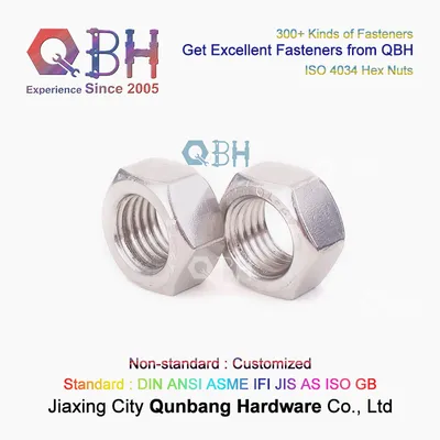 Qbh ISO 4034 M5-M64 Stainless Steel SS304/SS316 SUS304/SUS316 ISO4034 Hex Nut Motorcycle Fastenings