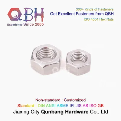 Qbh ISO4034 M5-M64 Stainless Steel SS304/SS316 SUS304/SUS316 ISO 4034 Hex Nut Motorcycle Fastener Fittings