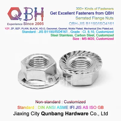 Qbh JIS B 1190 Carbon Steel White Zinc Plated Plating Wzp Zp JIS B1190 Hex Toothed Flange Lock Nuts
