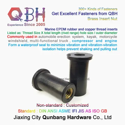 Qbh Kayak Replace Spare Parts EPDM Rubber and Copper Brass Thread Customized Custom-Made Repairing Maintaining Replacement Inserts Nut