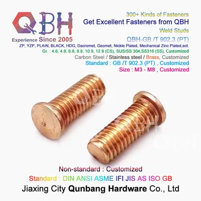 Qbh M3-M8 GB / T 902.3 (PT) Customized Brass Copper Dog Point Spot Weld Stud
