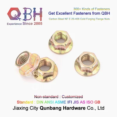 Qbh NF E 25-406 CS M5-M20 Yzp Y. Z. P. Zp Z. P. Cold Forging Serrated/Non-Serrated Hexagonal Hexagon Hex Flanged Flange Nuts