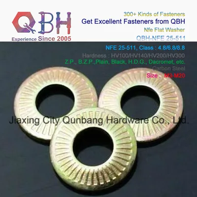 Qbh Nfe 25-511 Blue Yellow Zinc Nickle Plated HDG Hot DIP Galvanizing Dacromet Geomet Plain Black Carbon Steel Toothed Round Special Locked Locking Lock Gasket