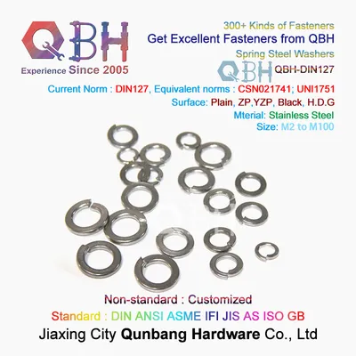 Qbh OEM ODM DIN 127 127A/127b M2-M100 SUS 304/316 Stainless Steel Spring Lock Washer