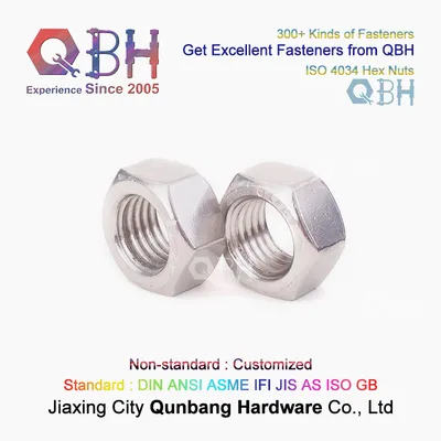 Qbh OEM ODM SUS304/SUS316 SS304/SS316 ISO4034 Stainless Steel M5-M64 ISO 4034 Hex Nut Motorcycle Repairing Spare Parts