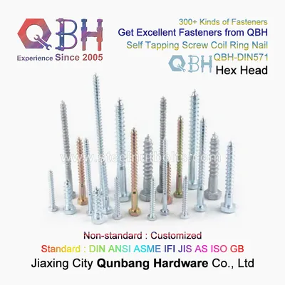 Qbh OEM ODM Service Bulkbuy Wholesale Standard Non-Standard Customized Spare Parts Wood Coach Grub Locking Srcews