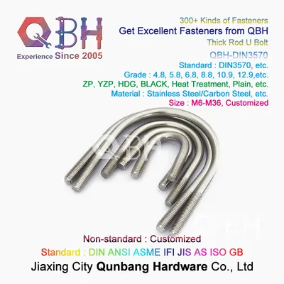 Qbh OEM ODM Stainless Steel S. S. /Ss/SUS 304/316 SS304/SS316/SUS304/SUS316 U-Bolt Double Head End Studs