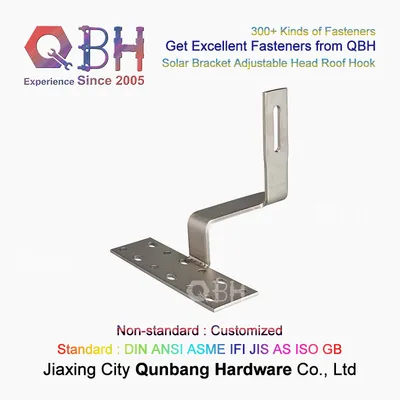 Qbh OEM ODM Stainless Steel SUS 304/316/ Ss 304/316 PV Solar Panel System Roof Hook