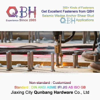 Qbh Railroad Bridge Building Round Cheese Head Ml15A Ml18A M10 to M25 Steel Structure Spare Parts Ceramic Ring Flat Stud Bolt Weld Welding Screw