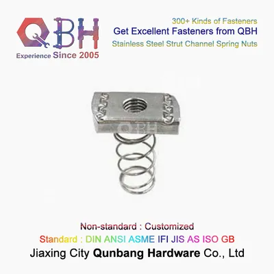 Qbh S. S. /Ss/SUS/S. U. S. 304 316 M6 to M16 Stainless Steel Strut Channel Spring Nuts