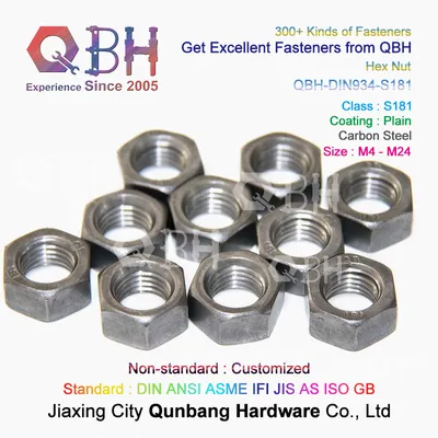 Qbh S181 DIN 934 Carbon Steel M8 Grade 6 Hex Hexagonal Hexagon Nut Plain Connecting Rod Conrod Nut
