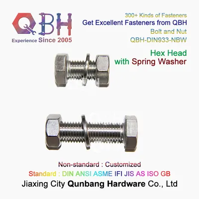 Qbh SS304/SS316 Stainless Steel DIN933 Full Half Threaded Hexagon Hexagonal Hex Spare Fastener Fittings Parts Ss Bolt and Nut