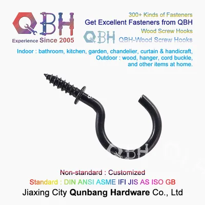 Qbh Sanitary Bathroom Kitchen Garden Chandelier Curtain Handicraft Cord Buckle Wood Screw Hooks Hanger Bolt