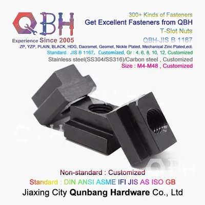 Qbh Section Aluminium Profile Rail Use T-Slot Customized Non-Standard Square Nut