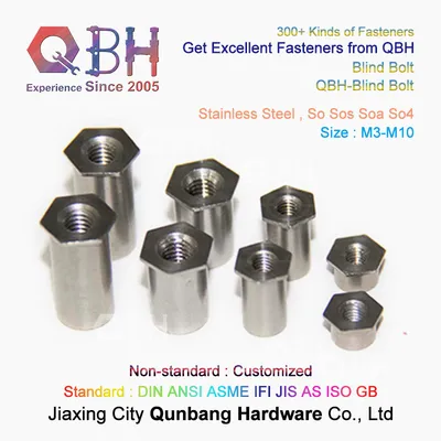 Qbh Socket Thru-Hole Thread Self-Clinching Socket Stainless Steel SS304/SS316 Blind Hollow Clinch Threaded Insert Customized OEM ODM Tubular Rivet